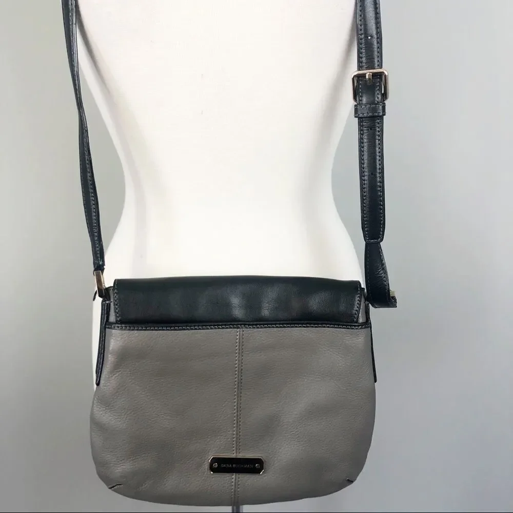 DANA BUCHMAN | Genuine Leather Crossbody Bag Gray